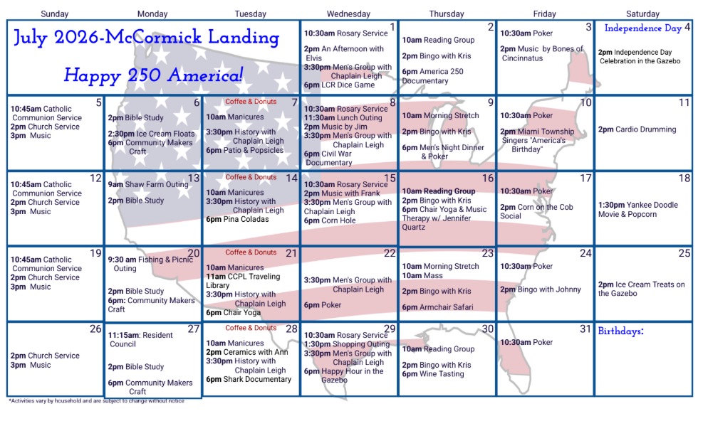 McCormick Landing July 2026